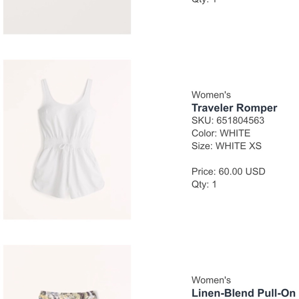 Abercrombie Traveler Romper - Size XS